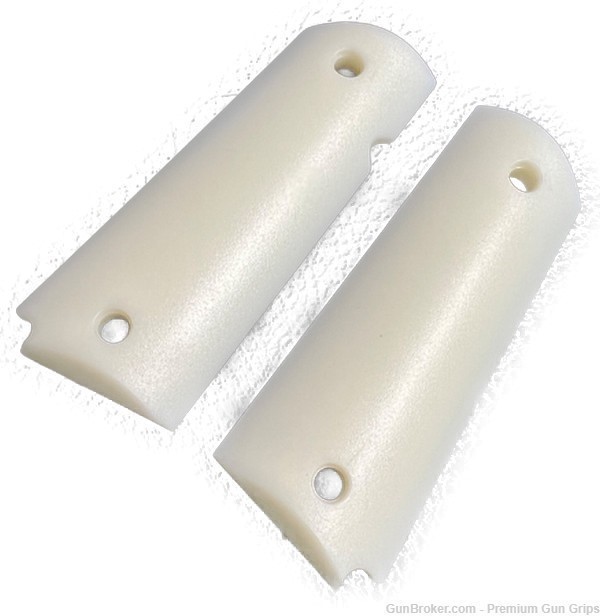 Full size white ABS grips Plain plus 4 Gold screws-img-6