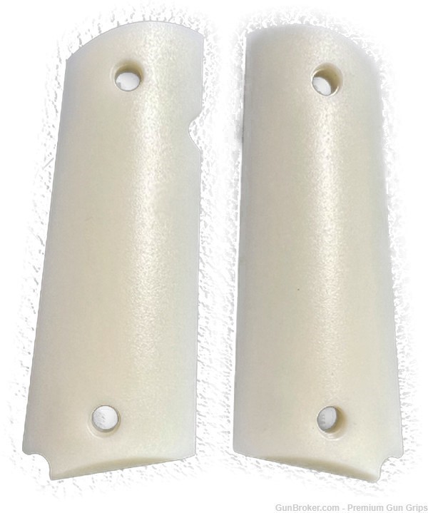 Full size white ABS grips Plain plus 4 Gold screws-img-0