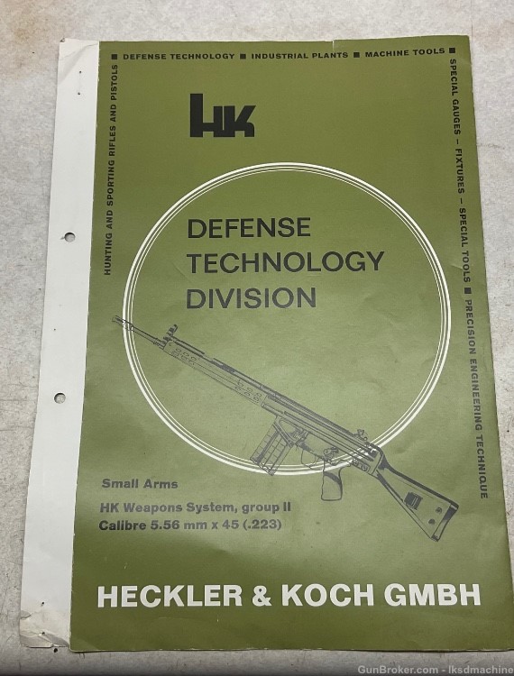 HK machine gun flyer original 3 page fold 1975-img-0
