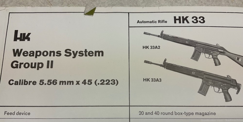 HK machine gun flyer original 3 page fold 1975-img-1