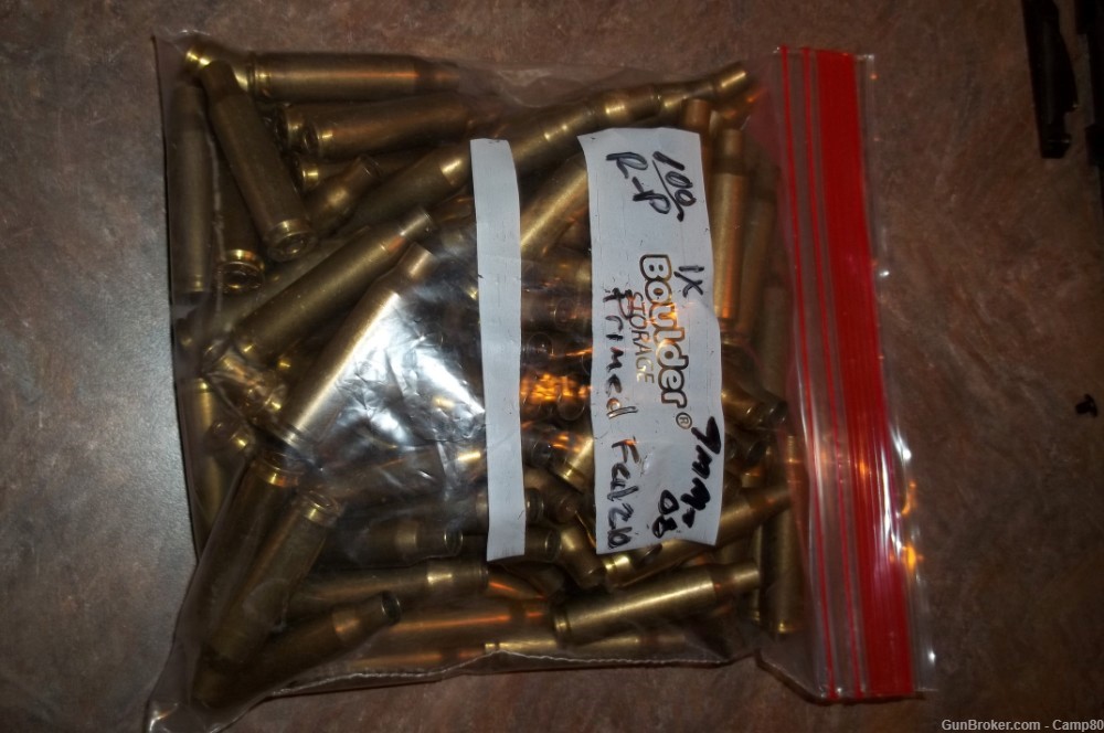 7mm-08, Once Fired brass, Remington, Primed, 100ct-img-0