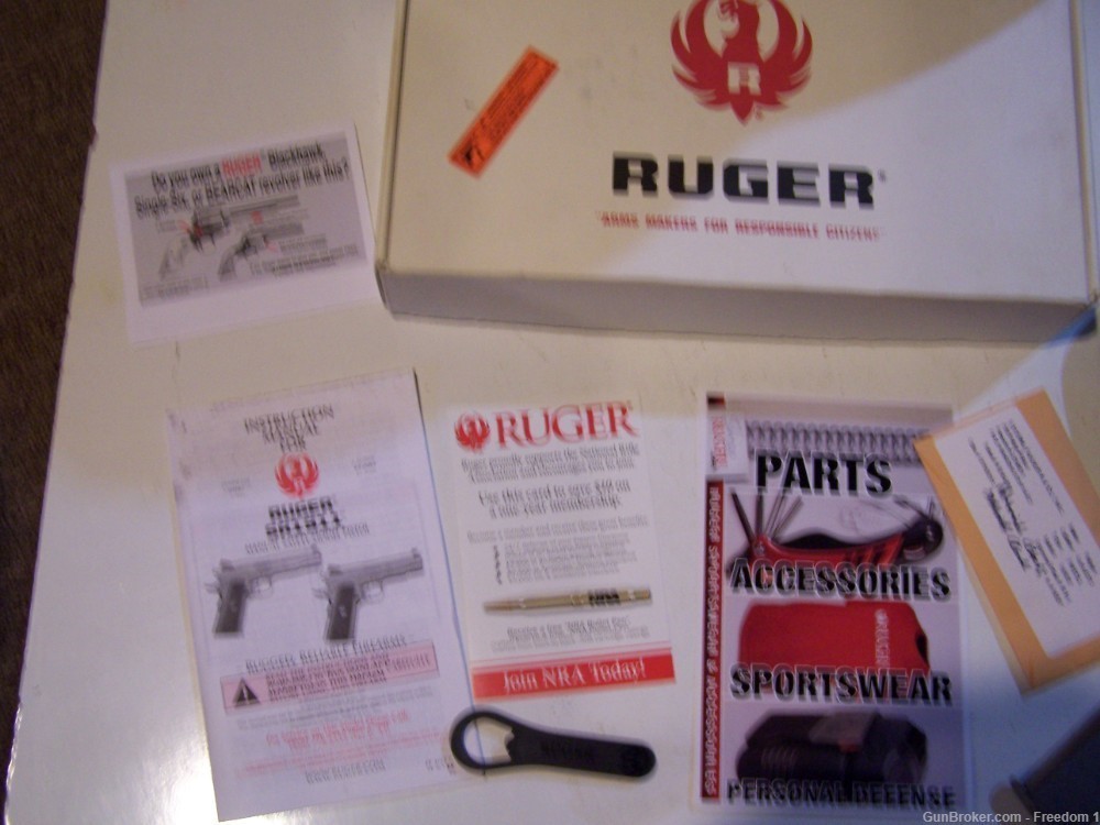 Ruger .45 Auto Box, Manual,SS Magazine & Pouch & Barrel Wrench-img-2