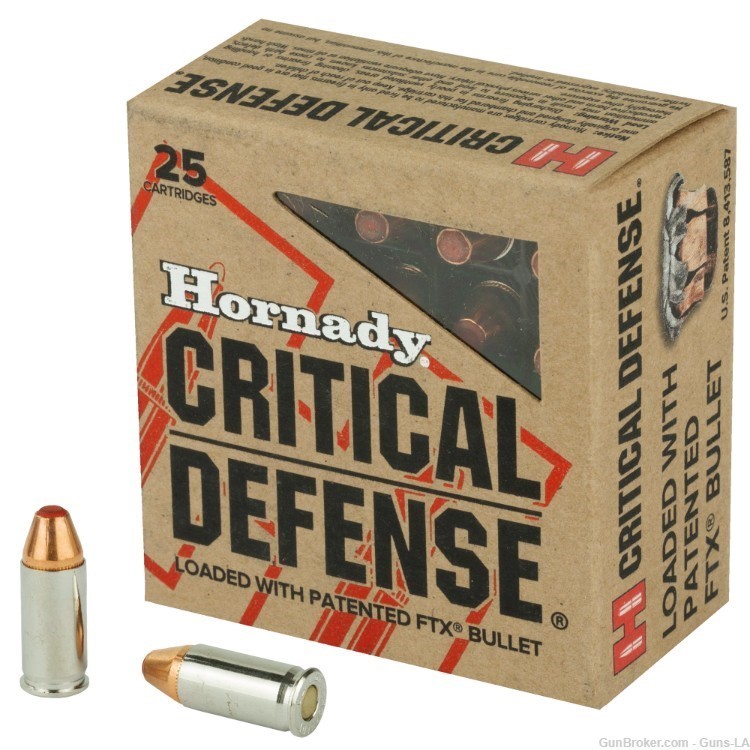 CLOSEOUT - HORNADY Critical Defense .32 ACP 60gr. FTX HP H90063 - 25RD-img-0