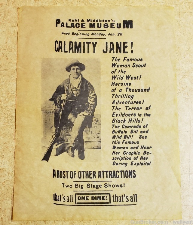 Calamity Jane Poster vintage Cowgirl Palace Museum Stage Show -img-0