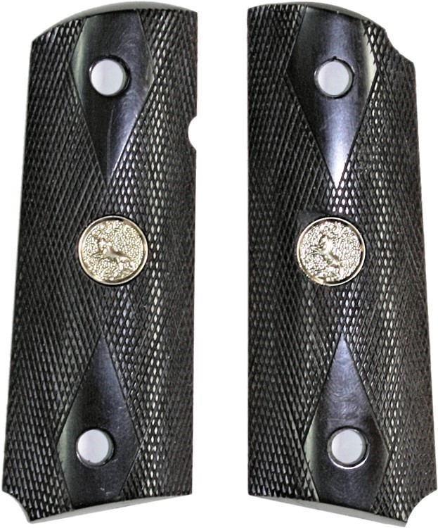 Colt 1911 Officers Model Black Grips With Medallions-img-0