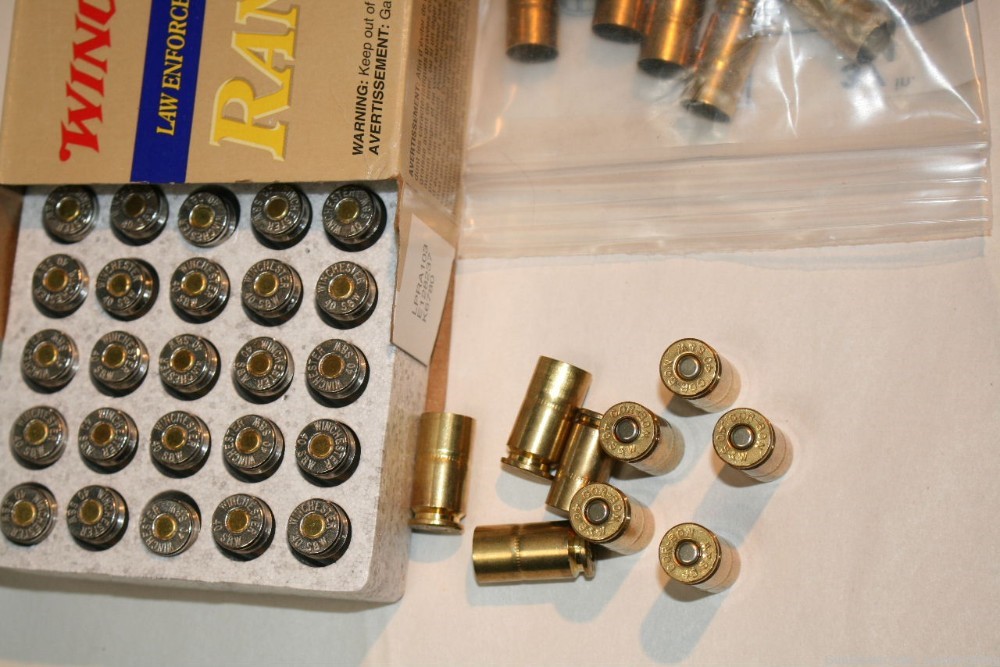 100 40 S&W New Primed Pulled Winchester Brass .40 Smith and Wesson-img-1