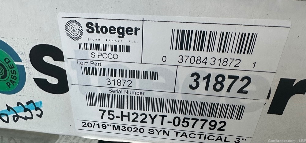 Stoeger 3020 20ga 19"BBL Tactical 3" Chamber-img-2
