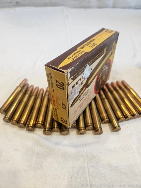 VTG Weatherby 375 Magnum 300 Grain Soft Point Factory Ammo NOS Scarce Rare-img-6