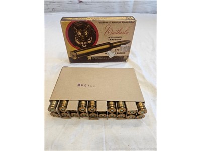 VTG Weatherby 375 Magnum 300 Grain Soft Point Factory Ammo NOS Scarce Rare