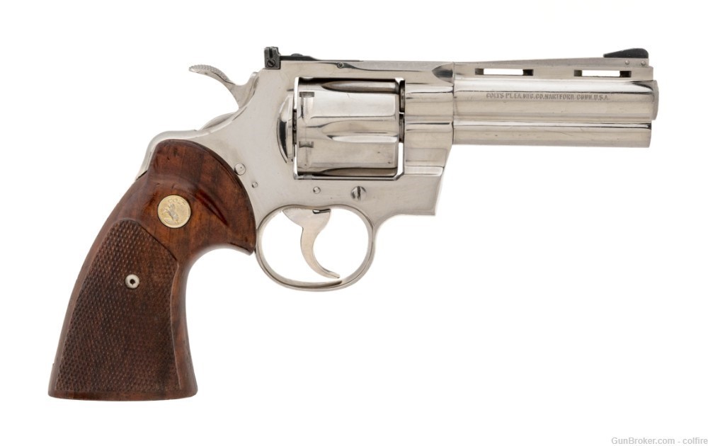Vintage Nickel 1974 Colt Python .357 Magnum (C18385)-img-1