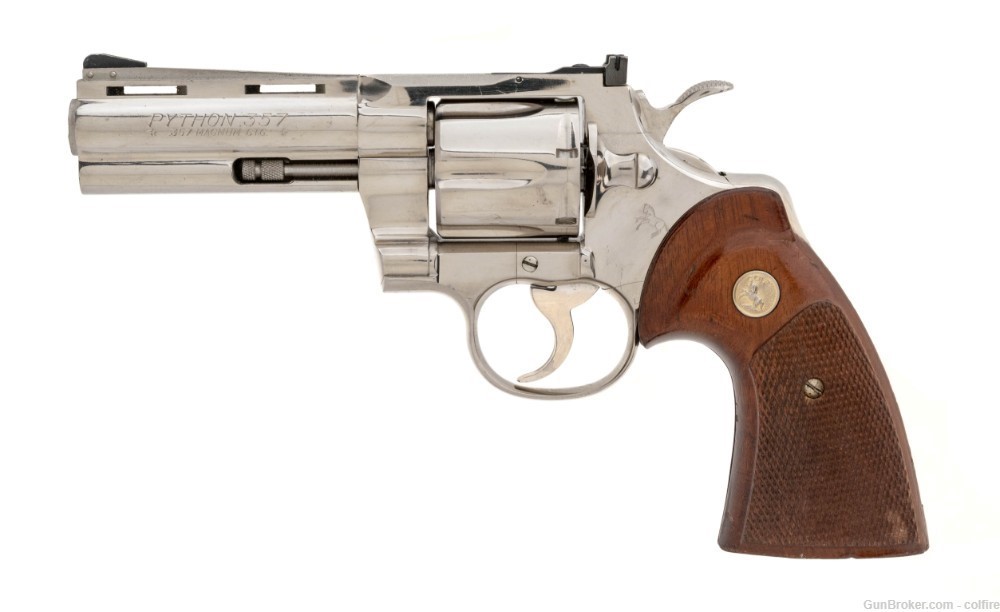 Vintage Nickel 1974 Colt Python .357 Magnum (C18385)-img-0