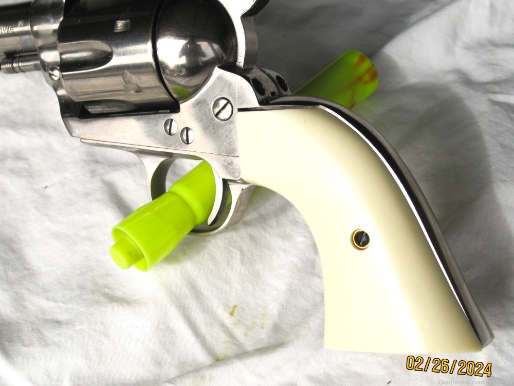 PIETTA "OLD WEST" SINGLE ACTION-BEAUTIFUL STAINLESS STEEL/FAUX IVORY GRIPS-img-7