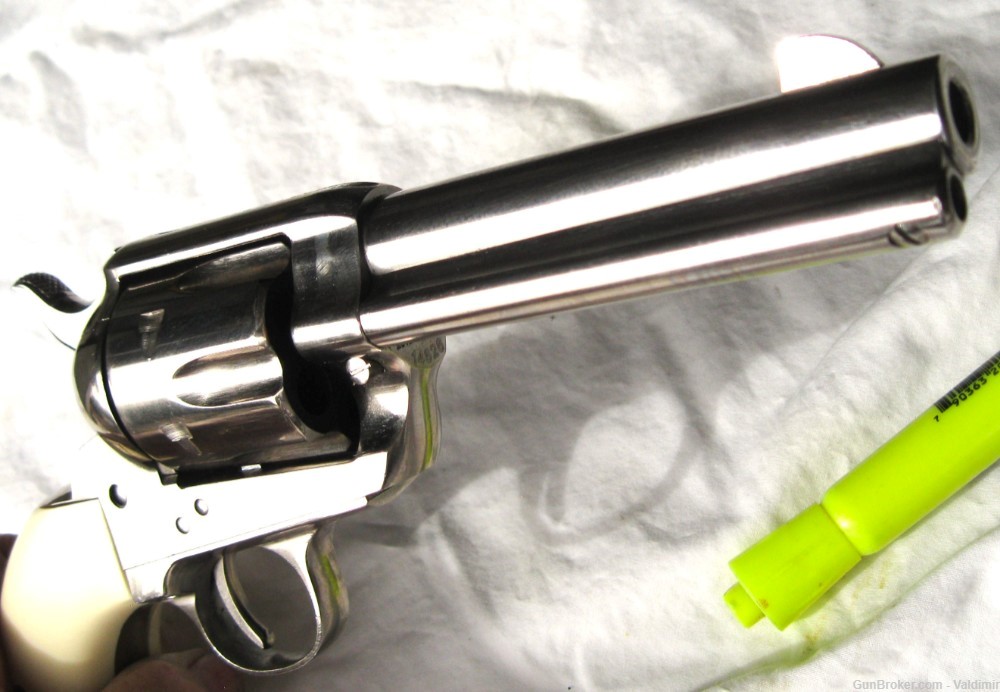 PIETTA "OLD WEST" SINGLE ACTION-BEAUTIFUL STAINLESS STEEL/FAUX IVORY GRIPS-img-5