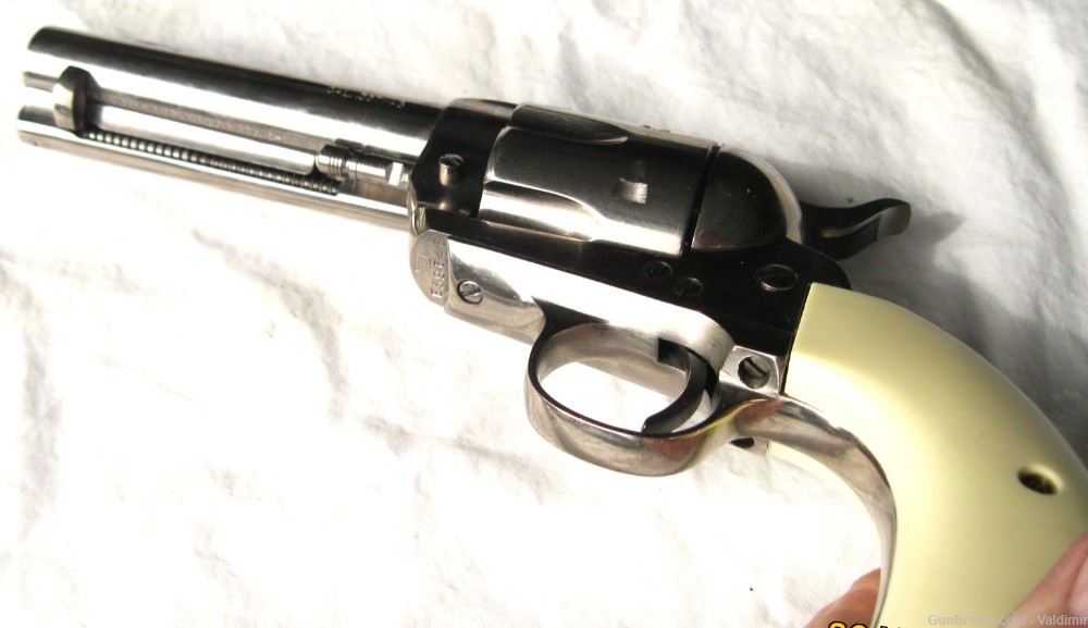 PIETTA "OLD WEST" SINGLE ACTION-BEAUTIFUL STAINLESS STEEL/FAUX IVORY GRIPS-img-9