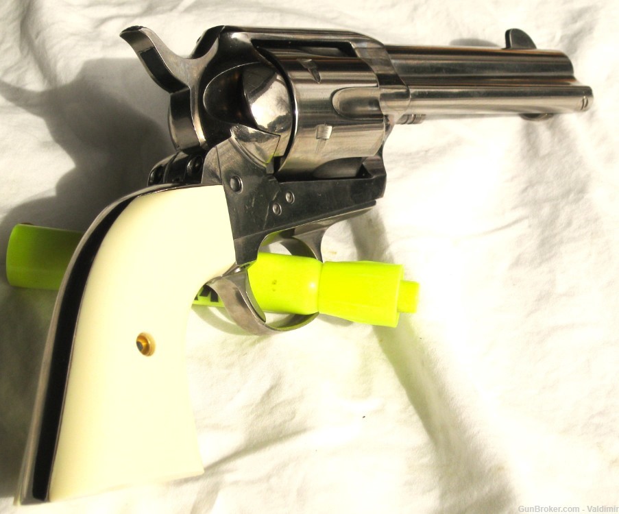 PIETTA "OLD WEST" SINGLE ACTION-BEAUTIFUL STAINLESS STEEL/FAUX IVORY GRIPS-img-0