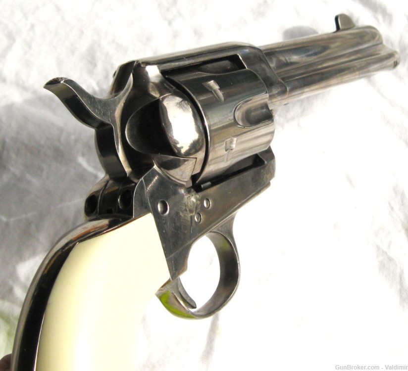 PIETTA "OLD WEST" SINGLE ACTION-BEAUTIFUL STAINLESS STEEL/FAUX IVORY GRIPS-img-3