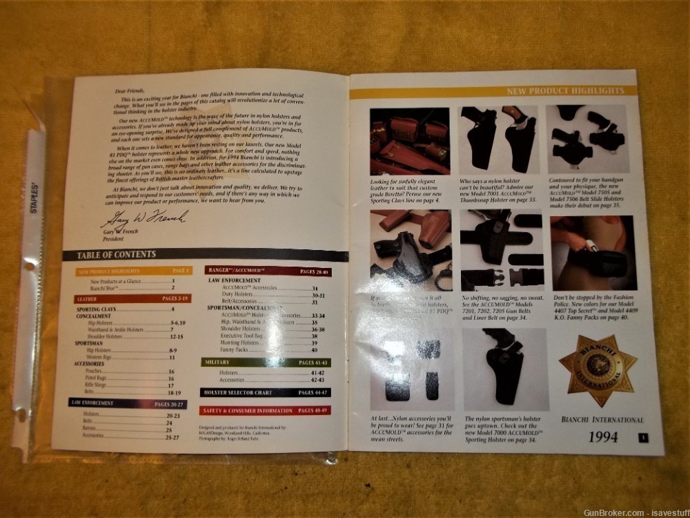 1994 BIANCHI LEATHER Holster Catalog Book 49 pages S&W Ruger Colt-img-1