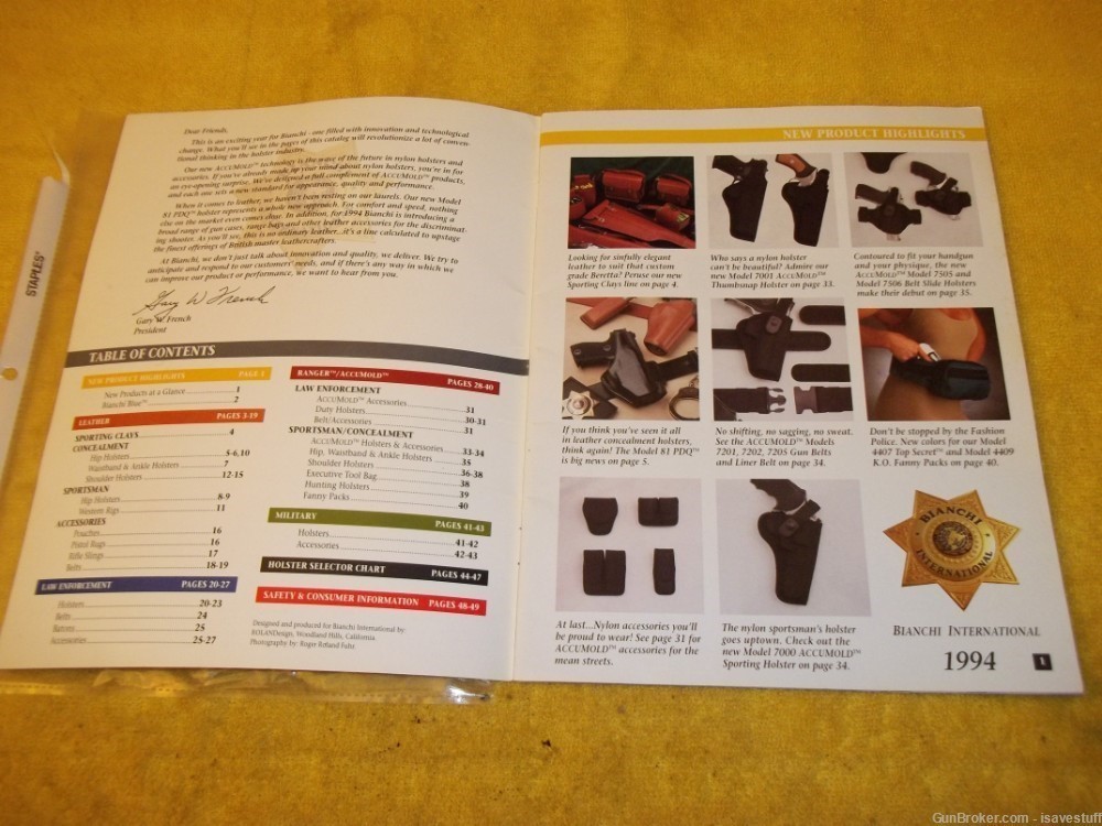 1994 BIANCHI LEATHER Holster Catalog Book 49 pages S&W Ruger Colt-img-2