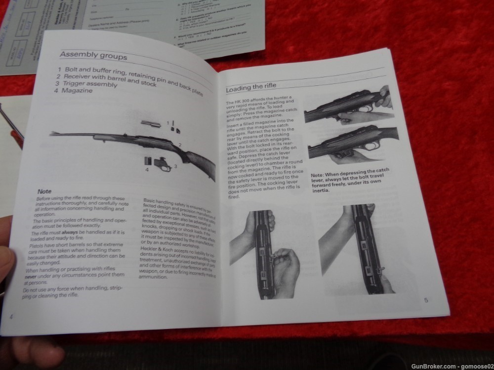 H&K Model 770 300 270 Semi Auto Rifle Manual Heckler Koch HK WE TRADE GUN-img-8