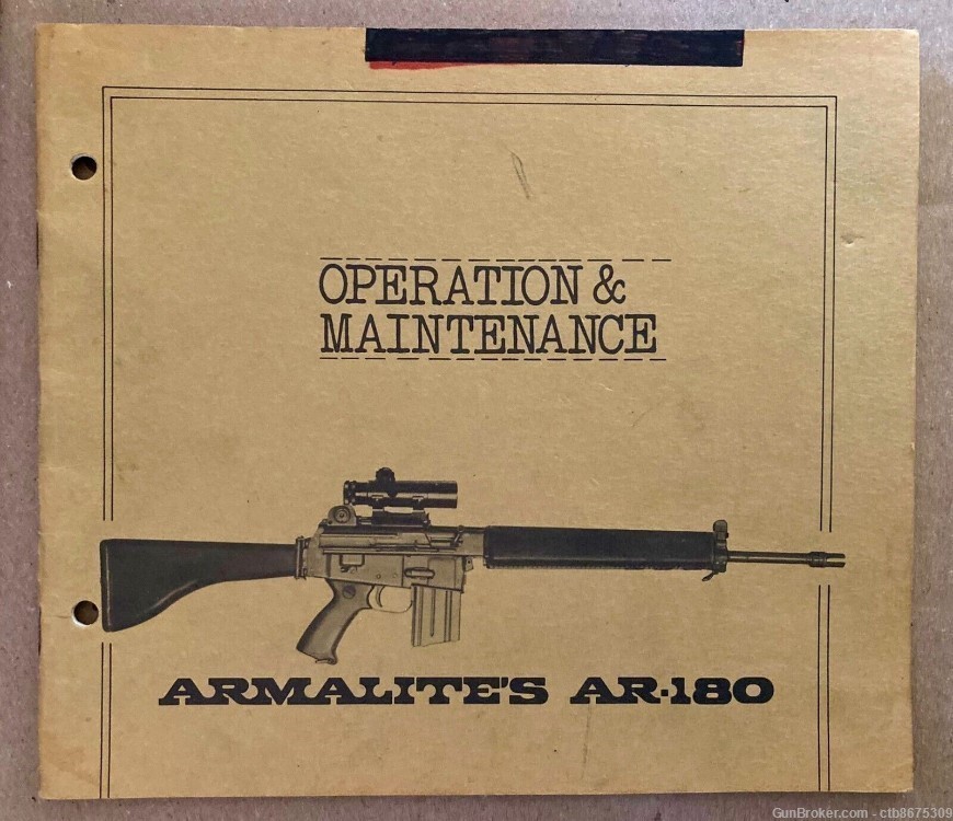 2 ARMALITE MANUALS AR-180 Operation & Maintenance + Small Arms 22 -img-3