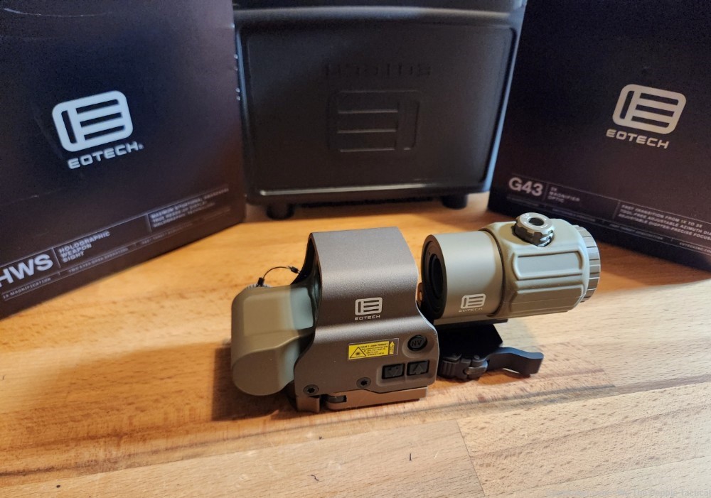 EOTech HHS Sight 68MOA Red Ring 2 MOA Dots X3 NV Magnifier & MNT Tan NEW-img-3
