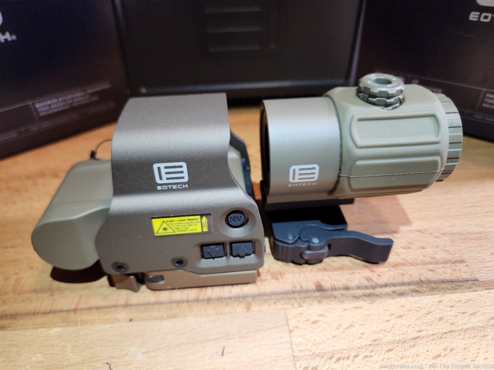 EOTech HHS Sight 68MOA Red Ring 2 MOA Dots X3 NV Magnifier & MNT Tan NEW-img-2