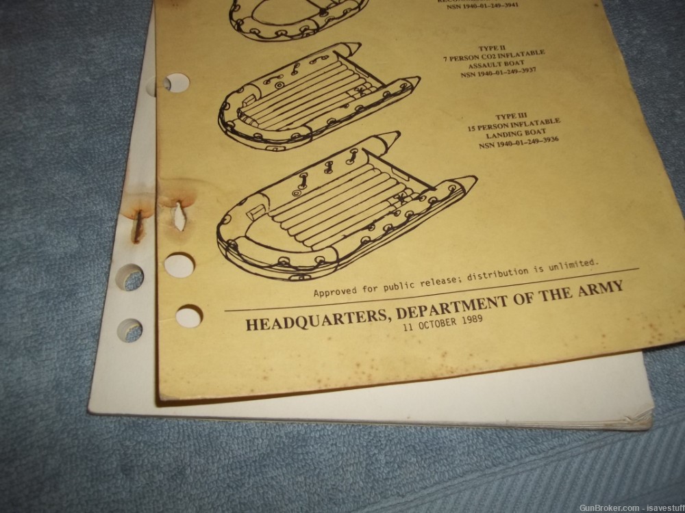 Vintage U.S. Military Manual TYPE I Recon II Assault III Landing Boat 1989 -img-8