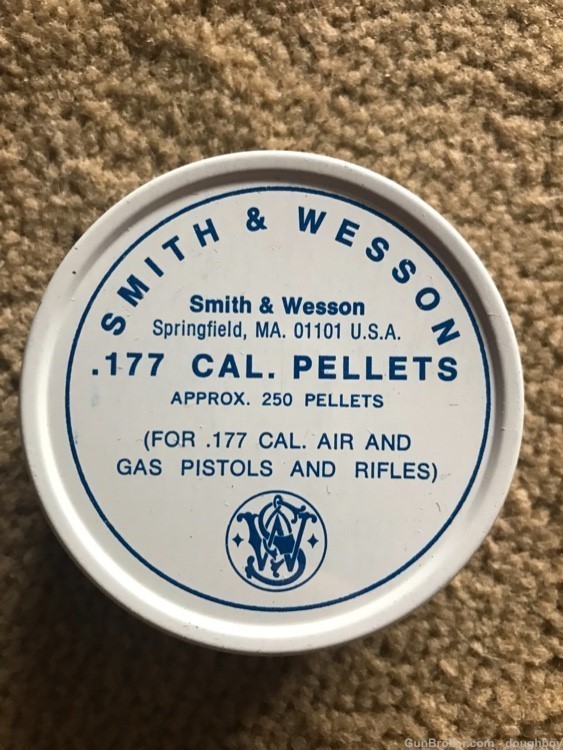 S&W .177 Pellets Tin MINT 250ct Pellet Model 41 Smith Wesson-img-0
