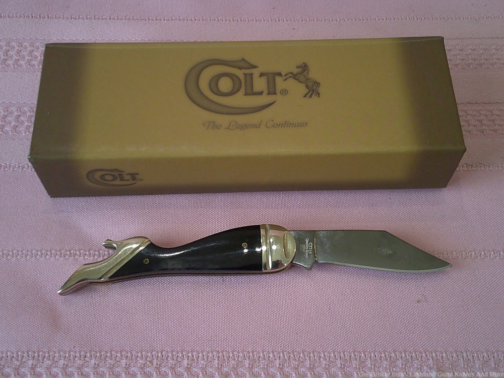 NIB Rare & Beautiful Colt Lady Black Bone Handle Titanium Leg Knife!-img-10