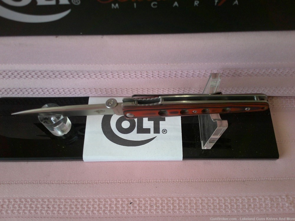 NIB Stunning Colt SWIFT KICK Linerlock Micarta Handle Blood Stripe Knife!-img-12