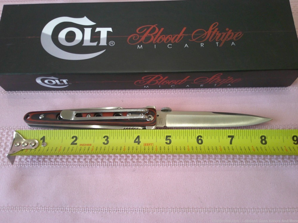 NIB Stunning Colt SWIFT KICK Linerlock Micarta Handle Blood Stripe Knife!-img-19