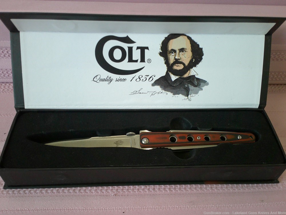 NIB Stunning Colt SWIFT KICK Linerlock Micarta Handle Blood Stripe Knife!-img-5