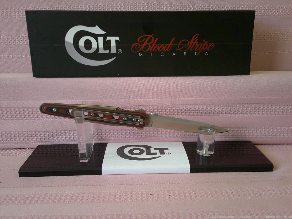 NIB Stunning Colt SWIFT KICK Linerlock Micarta Handle Blood Stripe Knife!-img-11
