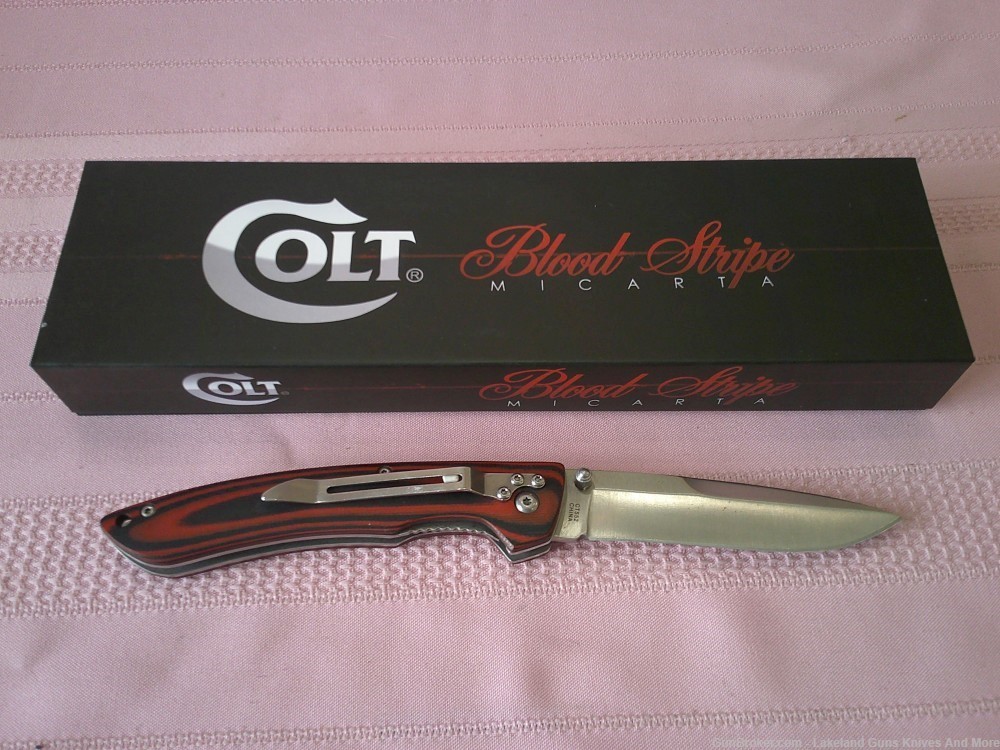 New In Box Complete Stunning Colt So Low Fighter Blood Stripe Knife!-img-7