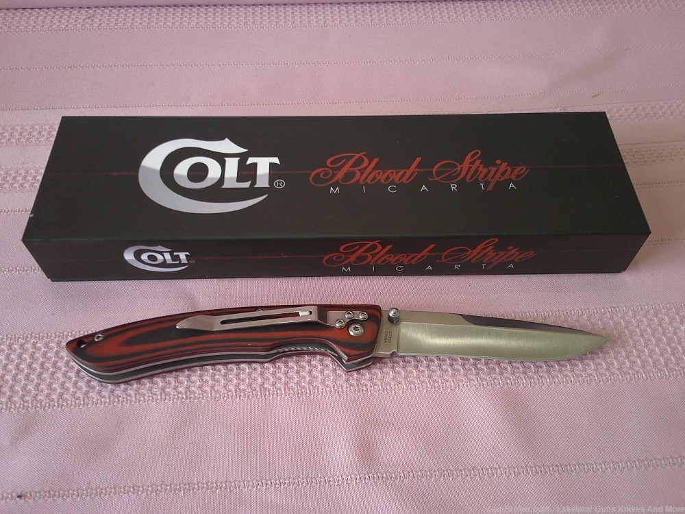 New In Box Complete Stunning Colt So Low Fighter Blood Stripe Knife!-img-8