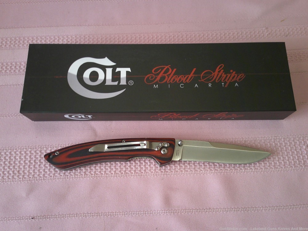 New In Box Complete Stunning Colt So Low Fighter Blood Stripe Knife!-img-6