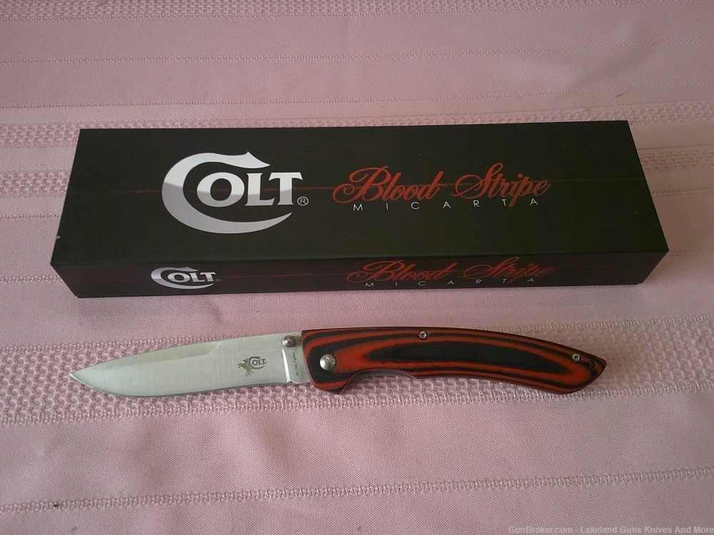 New In Box Complete Stunning Colt So Low Fighter Blood Stripe Knife!-img-4