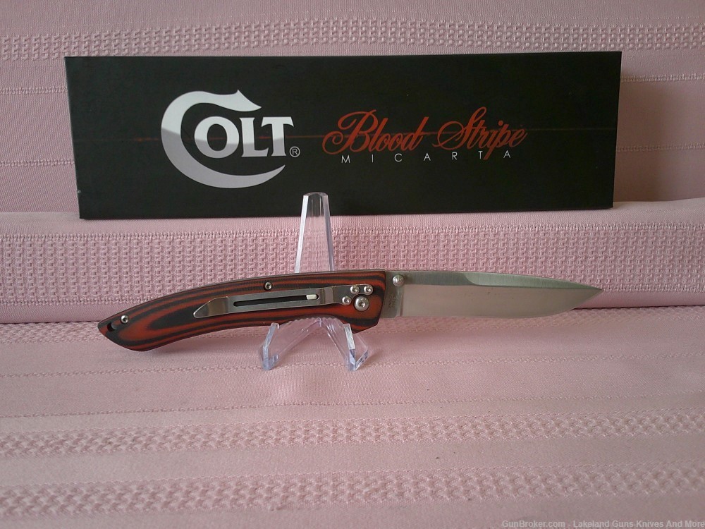 New In Box Complete Stunning Colt So Low Fighter Blood Stripe Knife!-img-2