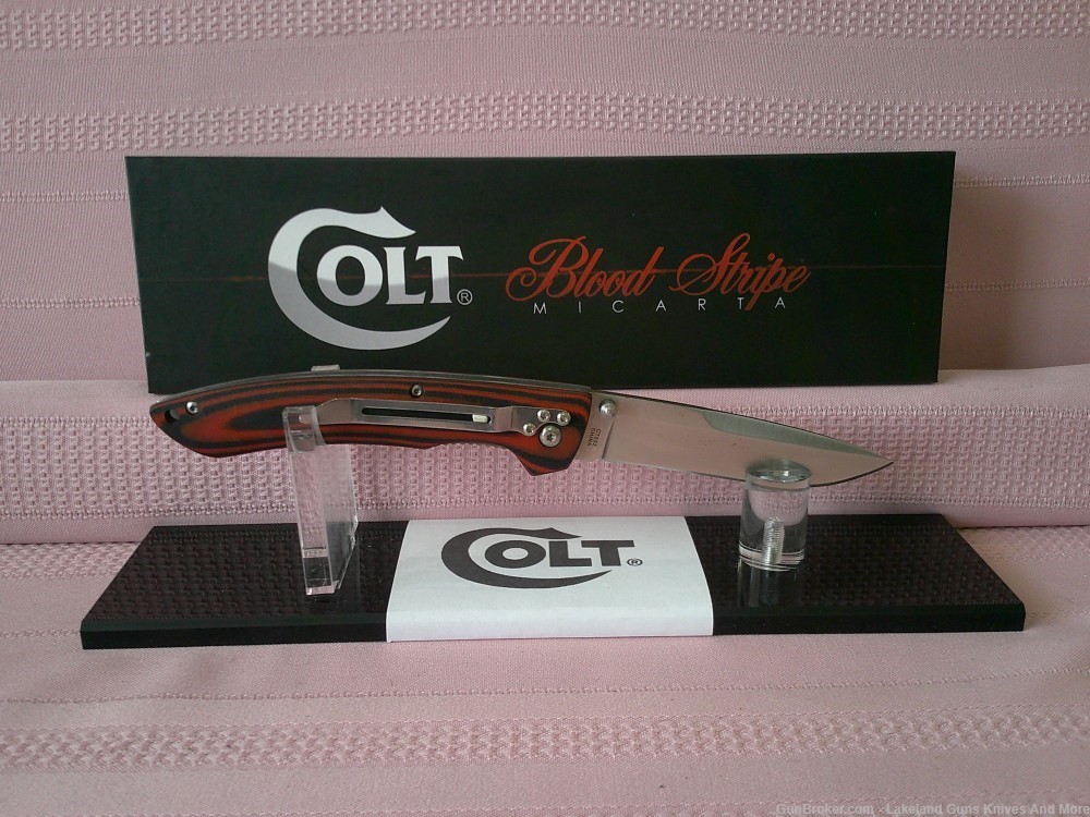 New In Box Complete Stunning Colt So Low Fighter Blood Stripe Knife!-img-18