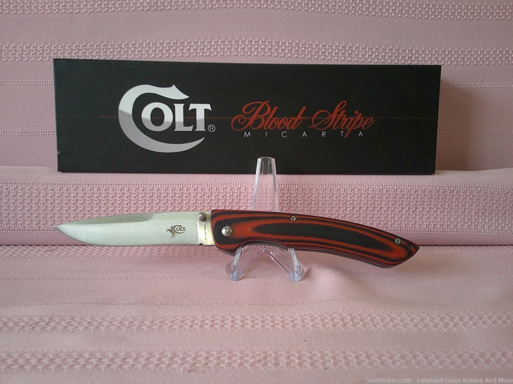 New In Box Complete Stunning Colt So Low Fighter Blood Stripe Knife!-img-0