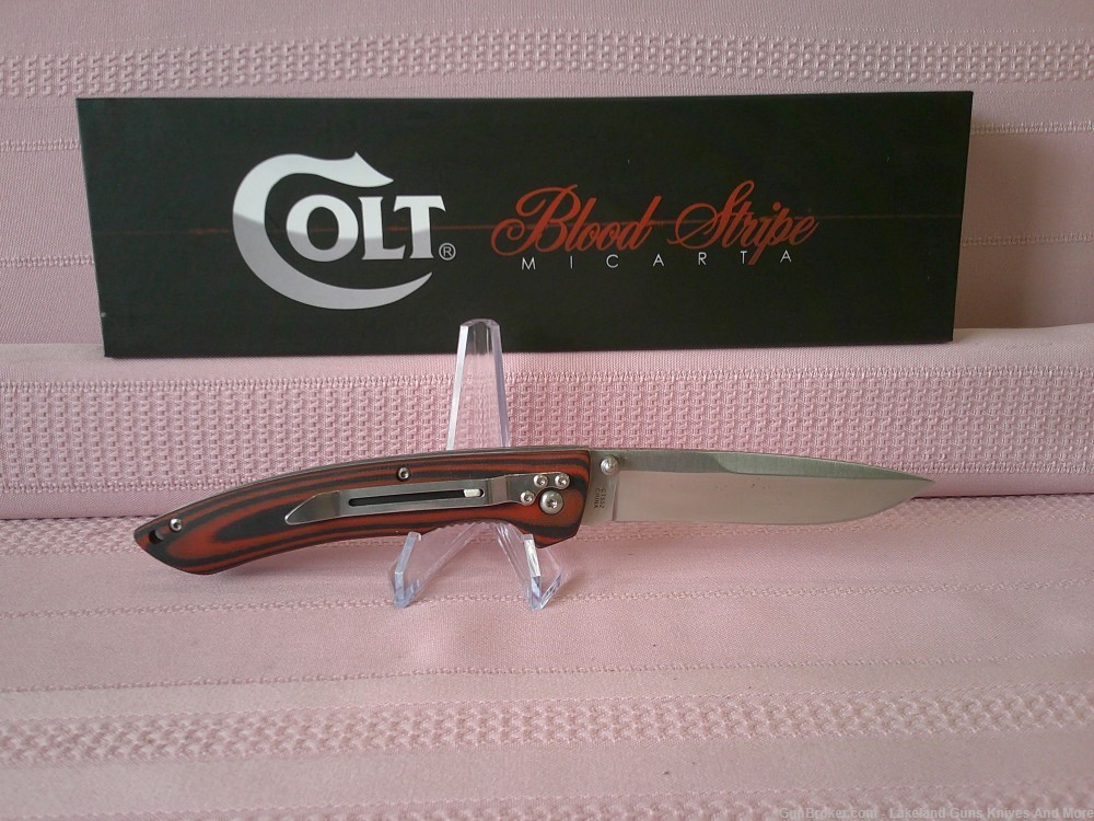 New In Box Complete Stunning Colt So Low Fighter Blood Stripe Knife!-img-1