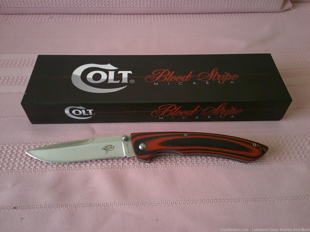 New In Box Complete Stunning Colt So Low Fighter Blood Stripe Knife!-img-5