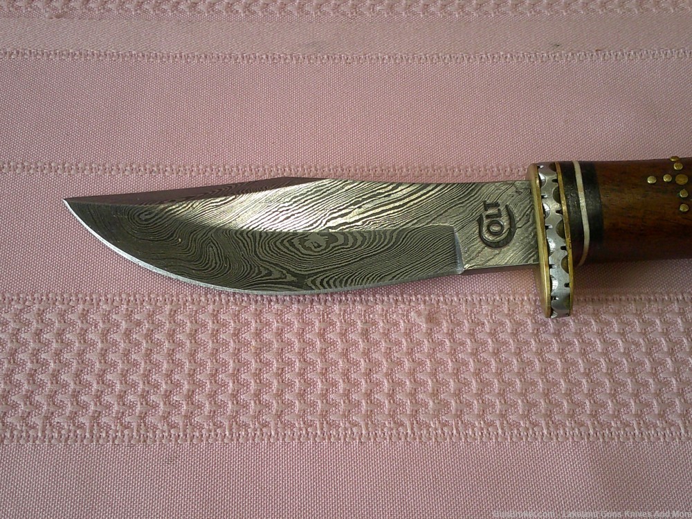 New In The Box Stunning Colt Damascus Hunter Fixed Blade Knife!-img-17