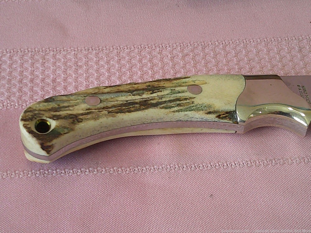 Rare "Real Cowboys Shoot Colt" Stag Handle Gold Etch Hunter Knife #490/1200-img-50