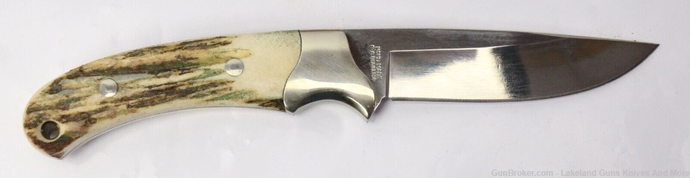 Rare "Real Cowboys Shoot Colt" Stag Handle Gold Etch Hunter Knife #490/1200-img-2