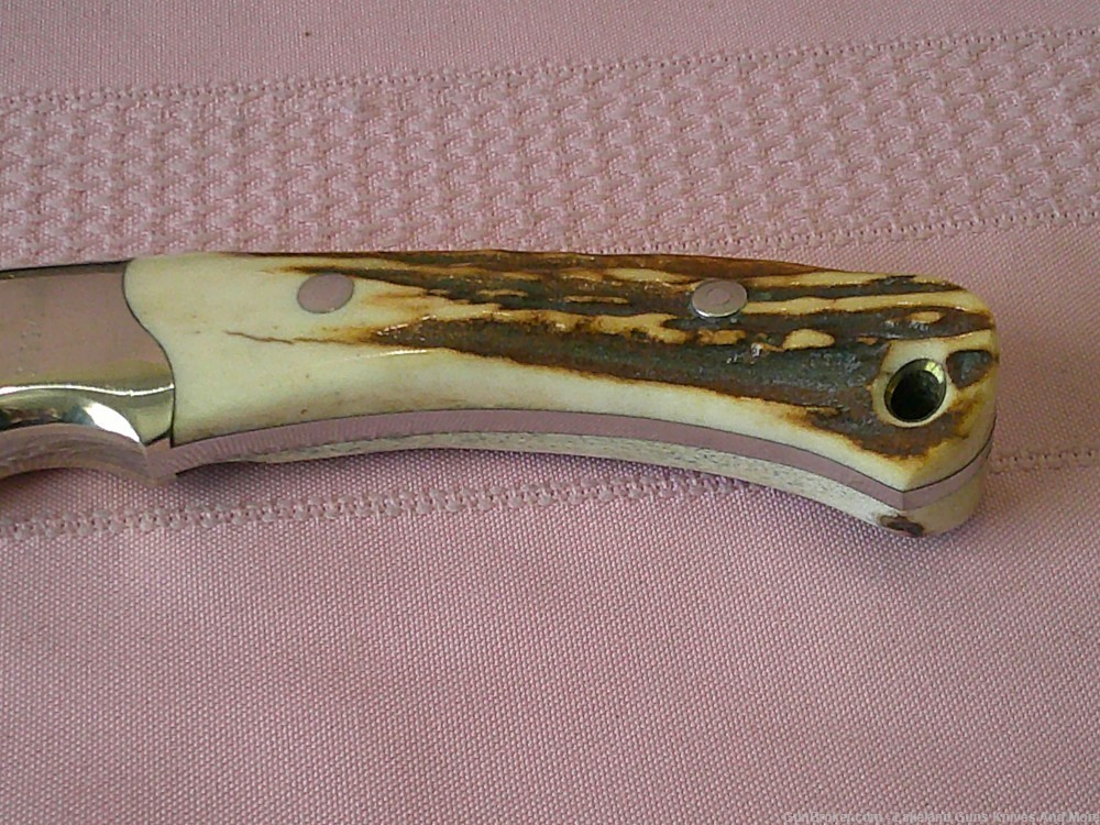 Rare "Real Cowboys Shoot Colt" Stag Handle Gold Etch Hunter Knife #490/1200-img-48