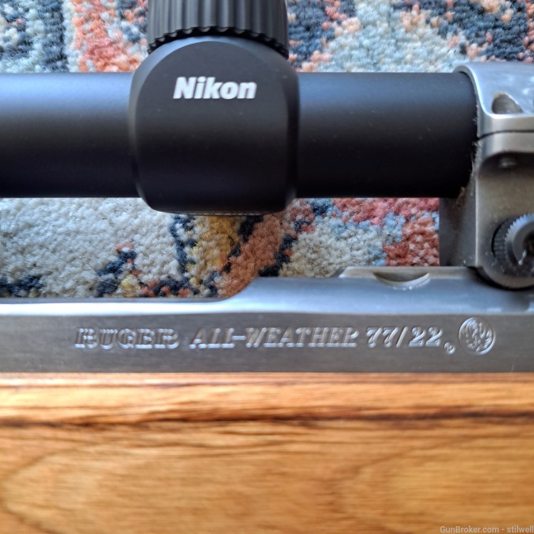 Ruger 22 Hornet 77/22 All Weather Target Gray Stainless Laminated w/ Nikon -img-5