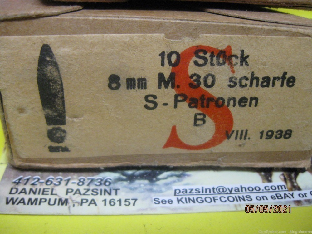 Two WWII Packs M30 8x56mmR Hungarian 1938 issue 20 rds German Swastika Ammo-img-0