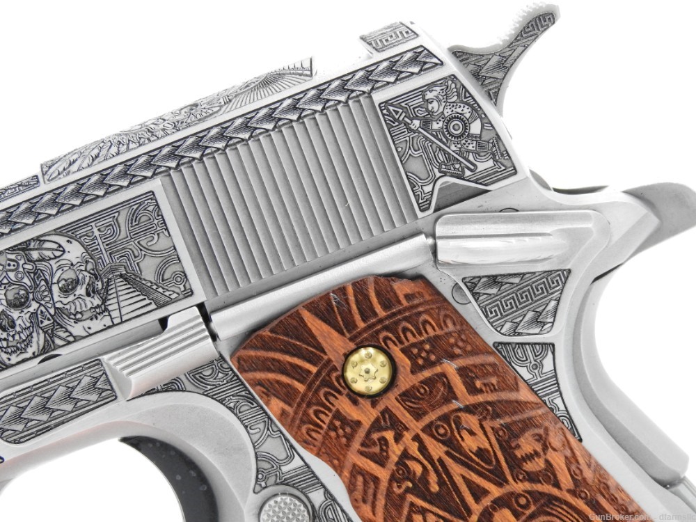 Custom Engraved Aztec Empire Colt MK IV Series 70 Gov't Model 1911 45 ACP-img-6
