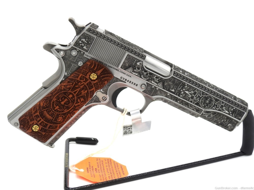 Custom Engraved Aztec Empire Colt MK IV Series 70 Gov't Model 1911 45 ACP-img-10